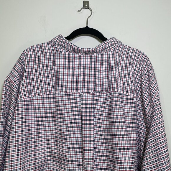 Men's 22 35/6 Tall KS Signature Red & Blue Plaid Long Sleeve Button Down Shirt - Picture 12 of 12
